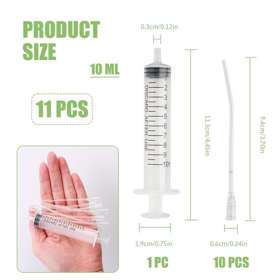 10 Stück Jungvögel Füttern Schlauch, Enthält eine 10-ml-Spritze, Tauben Zubehör, Feeder Futter, Handfütterungswerkzeug für Baby Vögel und Papageien, Milch, Wasser, Medikamente, Einfach zu Reinigen