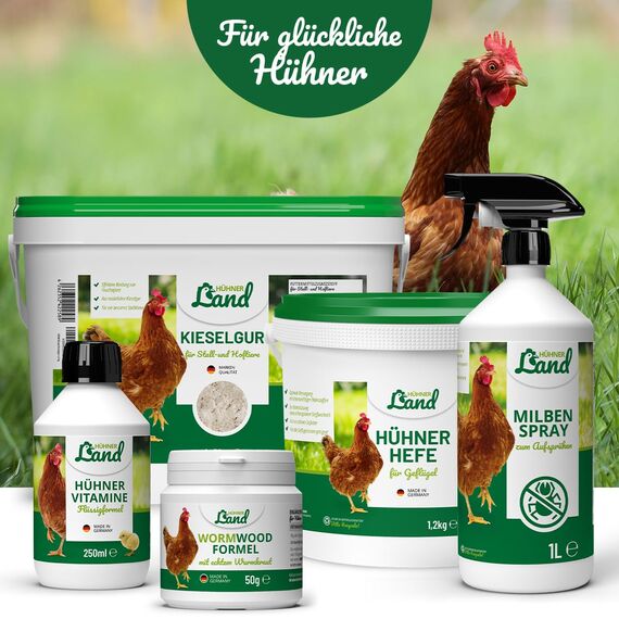 TESTURTEIL SEHR GUT 2026 HÜHNER Land Wurmkraut Liquid 2 x 100 ml – für Hühner & Geflügel, mit echtem Wurmkraut (Artemisia Absinthium) in rezepturbasierter Pflanzenformel, geeignet für Hühner