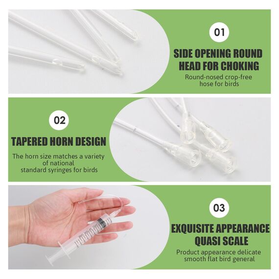 10 Stück Jungvögel Füttern Schlauch, Enthält eine 10-ml-Spritze, Tauben Zubehör, Feeder Futter, Handfütterungswerkzeug für Baby Vögel und Papageien, Milch, Wasser, Medikamente, Einfach zu Reinigen