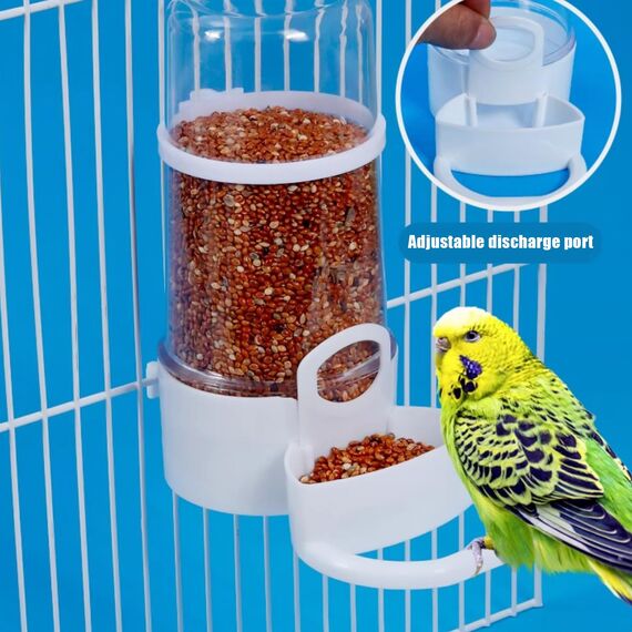 Vögel Wasserspender, 2 Stück Automatischer Trinkflaschen für Käfig, Kunststoff Papageien Futterspender Tränke Vogelkäfig Zubehör für Wellensittich Lovebirds Nymphensittich (Weiß 415ml)