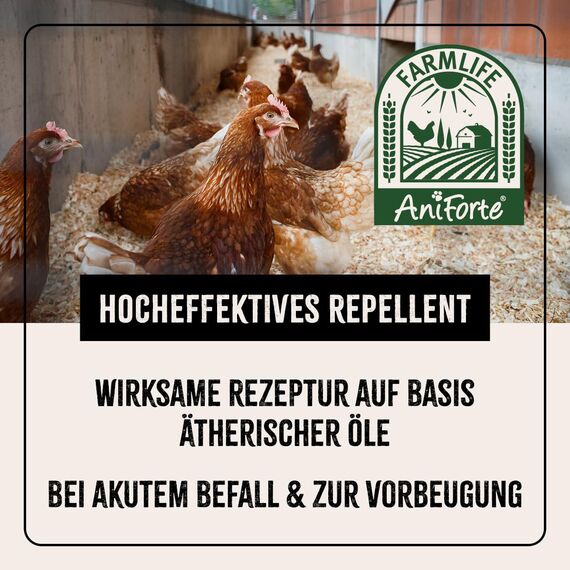 AniForte Milbenspray Hühner & Geflügel 500ml - gegen Milben & Parasiten, Milben Stop, Milbenmittel als Umgebungsspray & Kontaktspray, zur Vorbeugung & bei akutem Befall