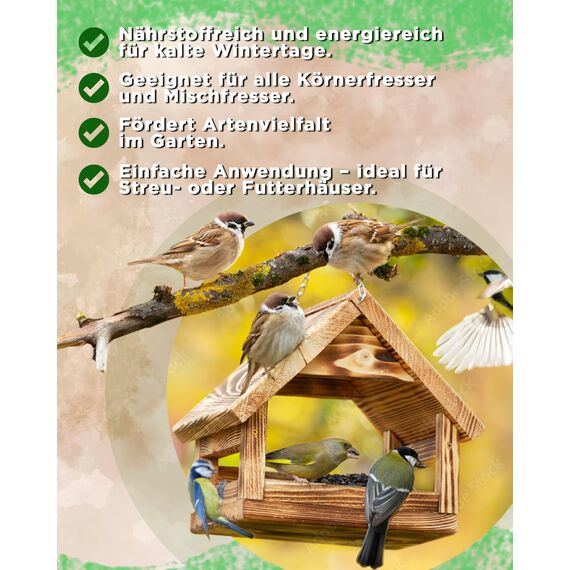 Futterbauer 25kg Winterstreufutter für Vögel, Premium Wildvogelfutter für den Winter, Energiereiches Streufutter für Wildvögel