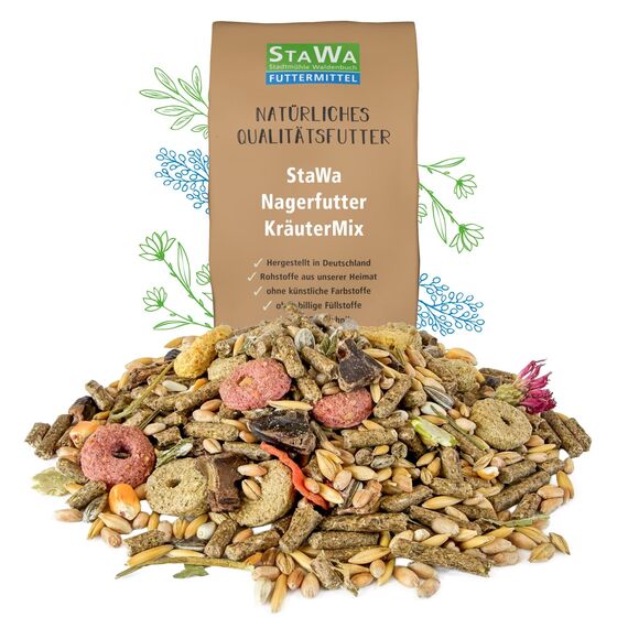 StaWa Nagerfutter KräuterMix mit 6 Kräutern, ohne Gentechnik, 25 kg