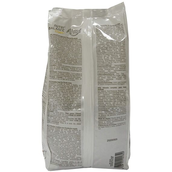 Aimé Aime Nahrung für exotische Vögel, Nutri'Balance Expert, Menü für exotische Vögel, Beutel mit 1 kg