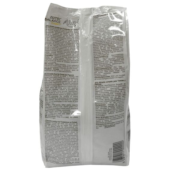 Aime Nahrung für Turteltauben und Tauben, Nutri'Balance Expert, Expertenmenü für Turteltauben, Beutel mit 1 kg (Packung mit 2)