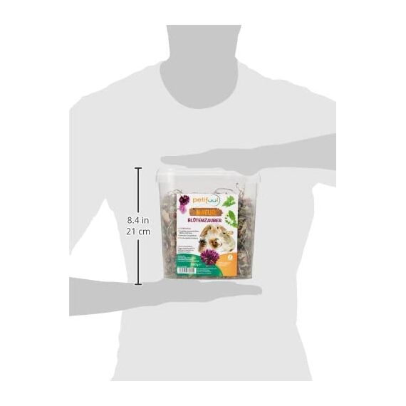 petifool Blütenzauber 360g - Ergänzungsfutter für Nager - natürliches Nagerfutter für Kaninchen, Meerschweinchen, Hamster, Chinchilla & mehr - ohne künstliche Zusätze - 100% Natur -artgerechtes Futter