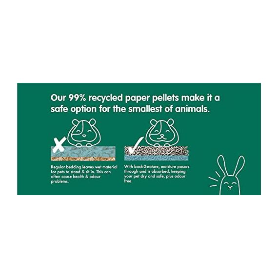 Back 2 Nature Einstreu & Streu (10l) – Hochabsorbierend, aus 99 % Recyclingpapier, weich & sicher für Kaninchen-, Vogel-, Frettchen- & Hamsterkäfige, kompostierbar & frisch duftend Hamstereinstreu
