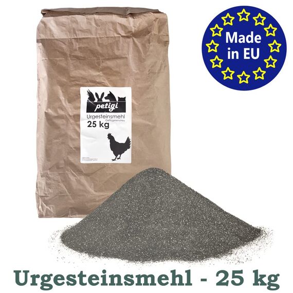 Petigi Urgesteinsmehl, Geflügeleinstreu Staubbad Sandbad, Steinmehl für Hühner und Wachteln, Badesand Pulver für Hühnerstall und Hühnergehege