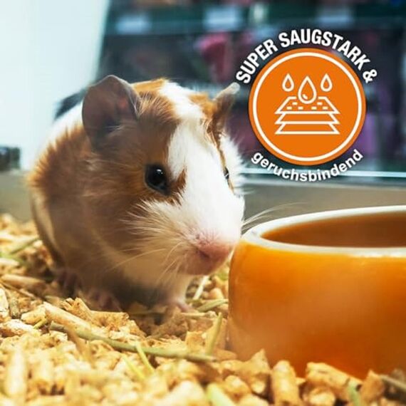 Anibest Kleintierpellets, 100% natürliche Einstreu für Kaninchen, Hamster, Meerschweinchen und Co, saugfähige & geruchsbindende Holzpellets, leicht dosierbare Unterstreu, 11 kg/ 20 l