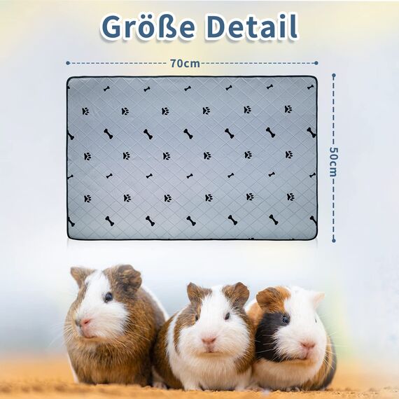 2 Stück PIPI Pads für Meerschweinchen, 4 Lagen super Saugfähig Kleintier Pee Pads, Waschbare und Wiederverwendbare Haustier Hygieneunterlage für Hamster, Kaninchen, Hunde