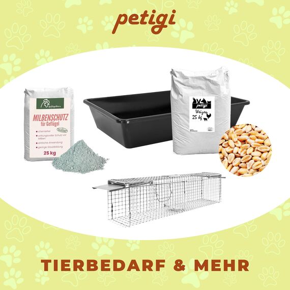 Petigi Urgesteinsmehl, Geflügeleinstreu Staubbad Sandbad, Steinmehl für Hühner und Wachteln, Badesand Pulver für Hühnerstall und Hühnergehege