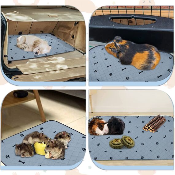 2 Stück PIPI Pads für Meerschweinchen, 4 Lagen super Saugfähig Kleintier Pee Pads, Waschbare und Wiederverwendbare Haustier Hygieneunterlage für Hamster, Kaninchen, Hunde