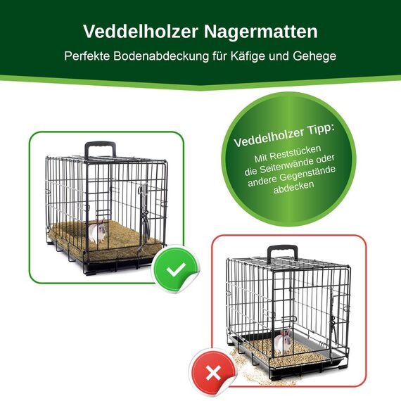 Veddelholzer 5 Hanfmatten für Nager Kaninchen Käfige & Gehege von Meerschweinchen Hamstern. Nagerteppich aus Hanf. Zubehör für Käfige Höhlen & Schlafplätze für Kleintiere Kaninchenstall Hasenstall