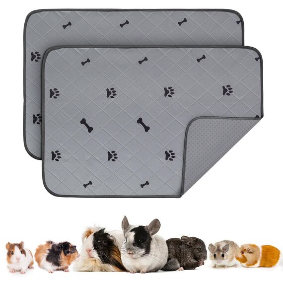 PICK FOR LIFE Saugfähige PIPI-Pads für Meerschweinchen, 4 Stück 30x30cm Waschbare PIPI Pads für Kaninchen, Wiederverwendbare PIPI Matten, Unterlagen für Hamster, Kaninchen, Hunde