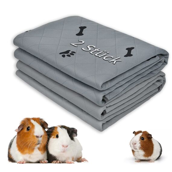 2 Stück PIPI Pads für Meerschweinchen, 4 Lagen super Saugfähig Kleintier Pee Pads, Waschbare und Wiederverwendbare Haustier Hygieneunterlage für Hamster, Kaninchen, Hunde
