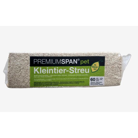 Premiumspan pet Kleintiereinstreu, 60l – 3.5 kg, Citrus