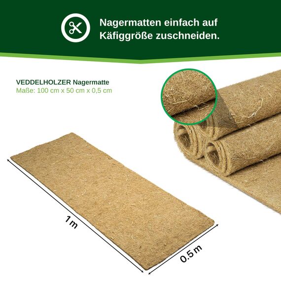 Veddelholzer 5 Hanfmatten für Nager Kaninchen Käfige & Gehege von Meerschweinchen Hamstern. Nagerteppich aus Hanf. Zubehör für Käfige Höhlen & Schlafplätze für Kleintiere Kaninchenstall Hasenstall