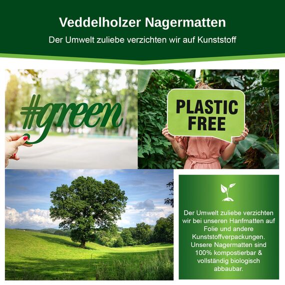 Veddelholzer 3 Hanfmatten für Nager Kaninchen Käfige & Gehege von Meerschweinchen Hamstern Nagerteppich aus Hanf als Zubehör Käfige Höhlen & Schlafplätze für Kleintiere Kaninchenstall Hasenstall