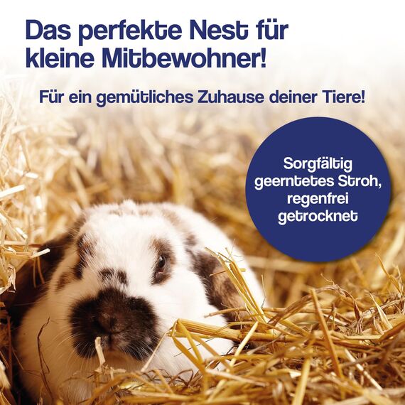Gebrüder Goller - 10kg Strohballen - für Kaninchen, Meerschweinchen, Hamster und Hasen, auch geeignet als Deko-Stroh, Ballen Direkt aus Bayern