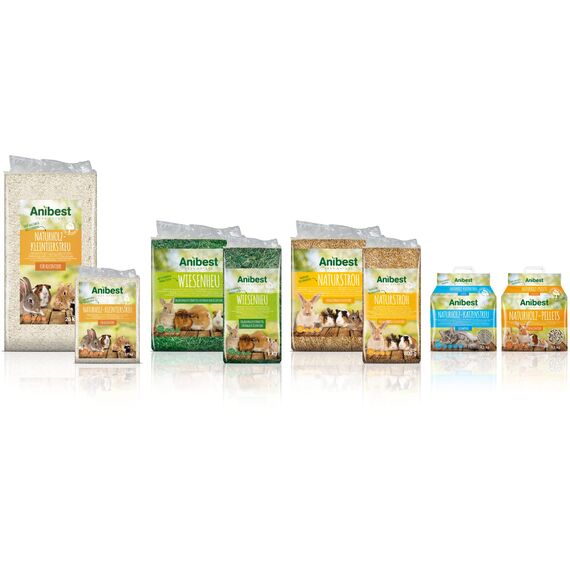 Anibest Naturstroh, Kleintierstreu, 100 % natürliche Einstreu für alle Nager & Kleintiere, Kaninchen, Hamster, Meerschweinchen und Co, saugfähig, wärmeisolierend, Made in Germany, 4 kg
