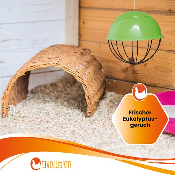 eivolution Hanfeinstreu mit Eukalyptus 14 kg - Staubfrei für Hühner & Pferde - Hochsaugfähig Nachhaltig