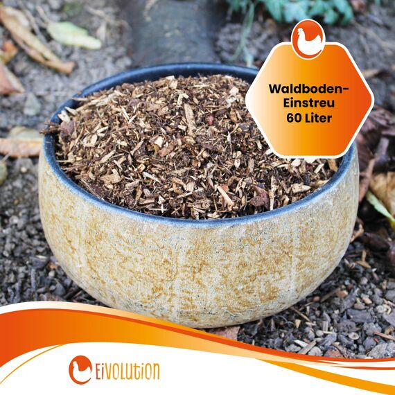 eivolution Waldboden-Einstreu 60L Kaninchen Hühner - Staubfrei, Kompostierbar & Geruchsbindung
