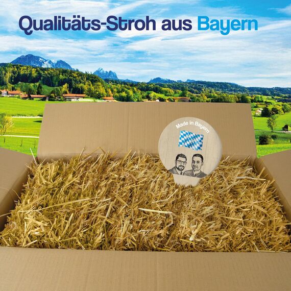 Gebrüder Goller - 10kg Strohballen - für Kaninchen, Meerschweinchen, Hamster und Hasen, auch geeignet als Deko-Stroh, Ballen Direkt aus Bayern