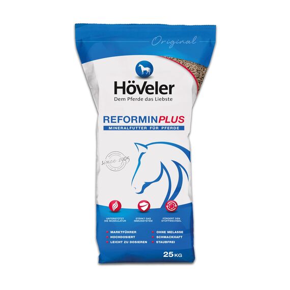 Höveler Reformin Plus 25 kg – Mineralfutter für alle Pferde – Mineralstoffe, Spurenelemente und Vitamine – optimale & bedarfsgerechte Versorgung - Mineralfuttermittel