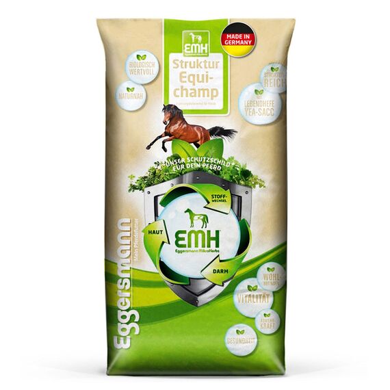 Eggersmann EMH Struktur Equichamp – Pferdemüsli mit Lebendhefe Yea-Sacc 1026 – Unterstützt Gewichtszunahme – 20 kg Sack
