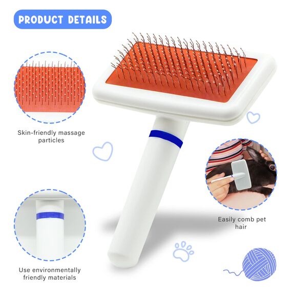 Crafterlife Blaues Haustier Pflegeset 6-TLG | Edelstahl Bürste & Kamm für Hunde, Katzen, Kaninchen & Kleintiere | Fellpflege gegen Haarausfall & Verfilzungen | Mit Nagelknipser & Pflegehandschuhen