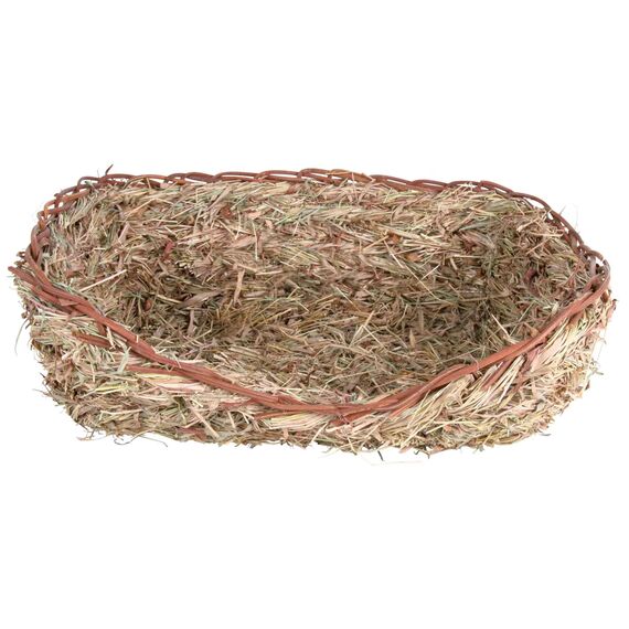 TRIXIE Grasbett aus 100% Naturmaterialien - für Meerschweinchen, Zwergkaninchen - zum Schlafen und Knabber - 33 x 12 x 26 cm - 61153