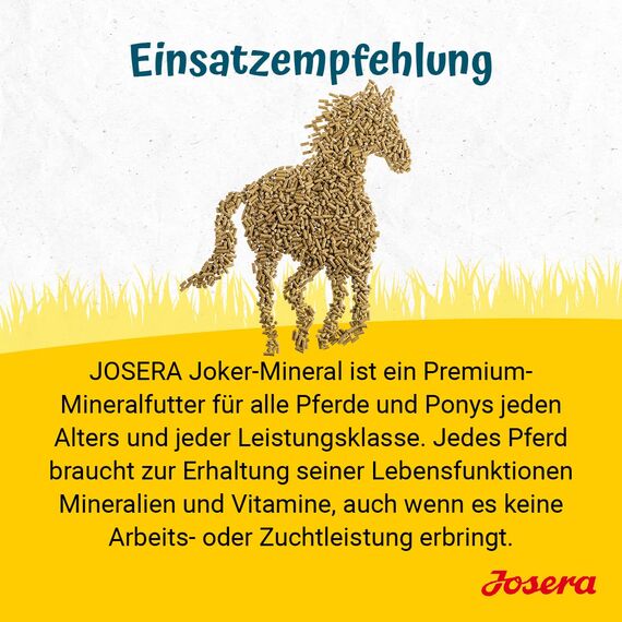JOSERA Joker Mineral (1 x 15 kg) | Premium Pferdefutter für alle Rassen in jeder Lebensphase | optimale Gesamtlösung | starke Knochen & Gelenke | Mineralfutter Pferde | 1er Pack