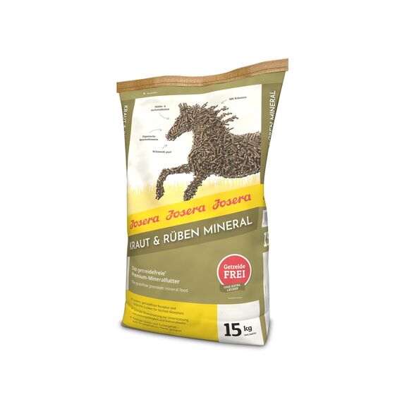 Josera Kraut und Rüben Mineral (1 x 15kg) Premium Pferdefuttergetreidefreies MineralfutterStärke- und Zuckerreduziert1er Pack