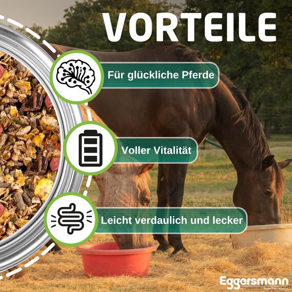 Eggersmann EMH Kräuter Müsli 20 kg – Haferfreies Pferdemüsli – Bei Atemwegsproblemen und Staubempfindlichkeit – Natürliches Pferdefutter