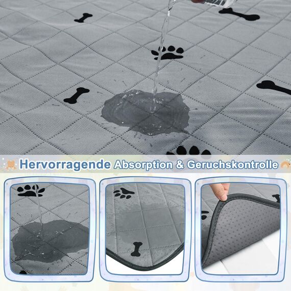 Saugfähige PIPI-Pads für Meerschweinchen, 2 Stück 90x100cm Waschbare PIPI Pads für Kaninchen, Wiederverwendbare PIPI Matten, Unterlagen für Hamster, Kaninchen, Hunde