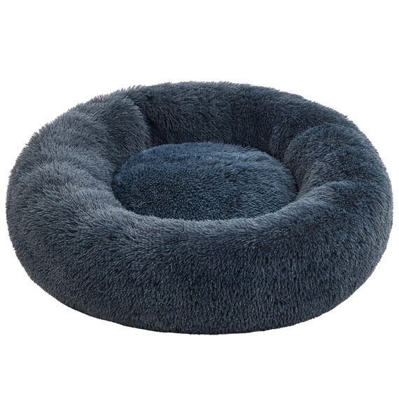 Pisi Bili Hundebett Katzenbett Waschbar flauschig orthopädische Hundebetten große und kleine Hunde Katzenschlafplatz für Katzen Donut - Dunkelgrau 70 cm
