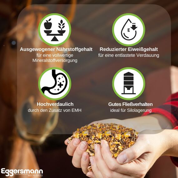Eggersmann EMH F-Müsli - Pferdemüsli Kraftfutter ohne Hafer für Pferde - 25kg Natürliches Pferdefutter mit ausgewogenen Nährstoffen