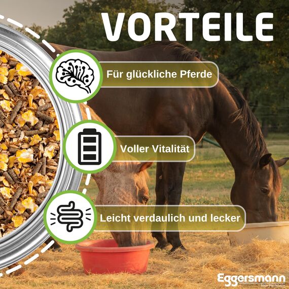 Eggersmann EMH F-Müsli - Pferdemüsli Kraftfutter ohne Hafer für Pferde - 20kg Natürliches Pferdefutter mit ausgewogenen Nährstoffen