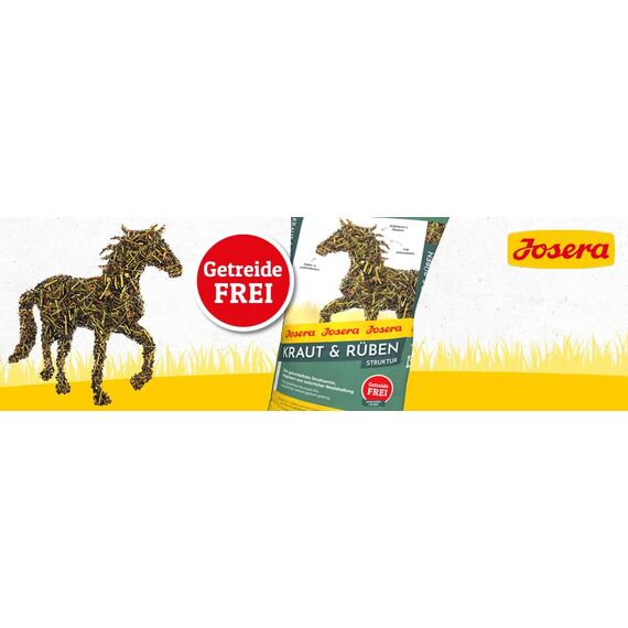 JOSERA Kraut & Rüben Struktur (1 x 15 kg) | Premium Pferdefutter | Getreidefreier Strukturmix | Stärke- & zuckerreduziert| 1er Pack