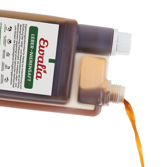 NEU! EWALIA Leber-Nierensaft - Vitalisierendes Ergänzungsfuttermittel für Pferde, Unterstützung für Leber und Nieren während des Fellwechsels, Natürliche Entgiftungshilfe, 100% Natur pur, 3x1 Liter