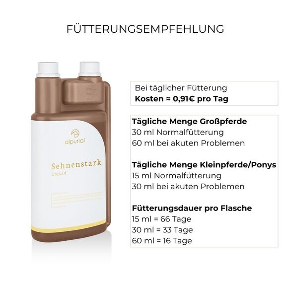 Alpurial Sehnenstark – Ergänzungsfuttermittel für Pferde – bei hoher Belastung von Sehnen & Bändern – mit MSM, Hyaluron & Kollagen – vom Tierarzt entwickelt