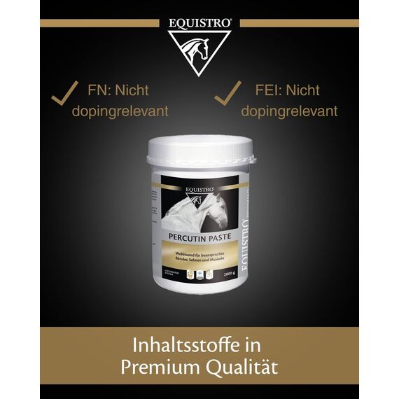 EQUISTRO® Percutin Paste | Pflegeprodukt für Pferde mit Tonerde, Arnika und Menthol | Normalisiert die Flüssigkeitsverteilung im Gewebe | Besonders wohltuend | 2.000g