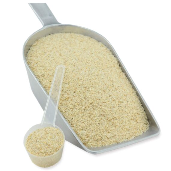 Scheidler horse-direkt 1 kg Eimer Flohsamenschalen indisch, ganz für Pferde, Ponys – Einzelfuttermittel mit viel Ballaststoffen und Schleimstoffen – inkl. Messlöffel
