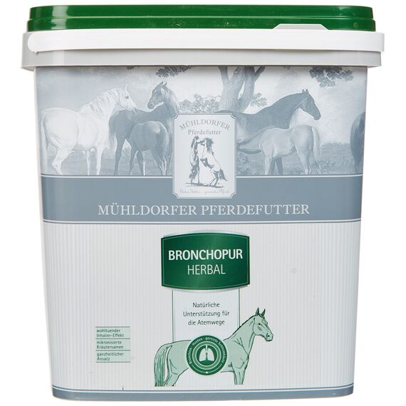 Mühldorfer Pferdefutter Mühldorfer Bronchopur Herbal - 1,8 kg - Fördert das Abhusten - Beruhigt Atemwege - Wohltuender Inhalier-Effekt