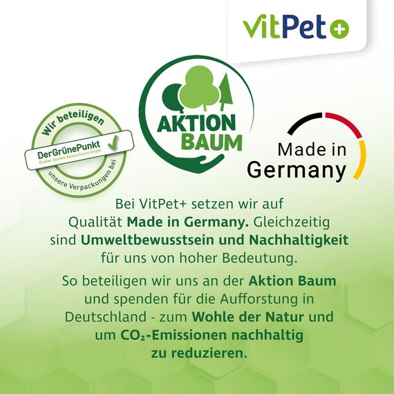 VitPet+ Huf Wohl – Spezial Mineralfutter Pferde – Mit Biotin, Zink, Kieselgur und Bierhefe – 4 kg – Zur Unterstützung des Hufwachstums – Inkl. Dosierlöffel