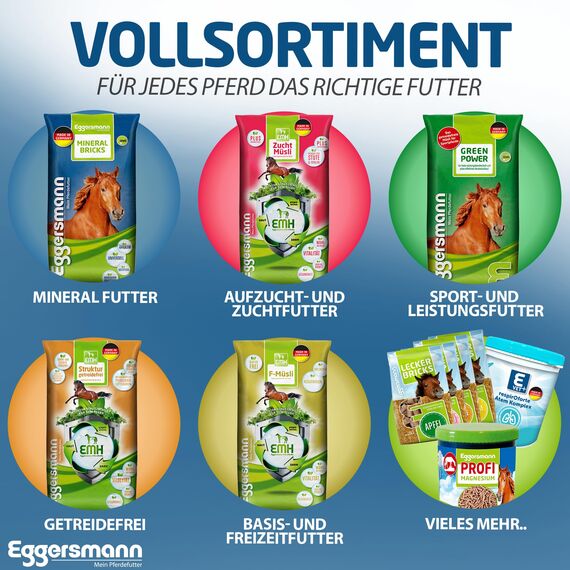 Eggersmann Mein Pferdefutter Horse Vital Plus 25 kg – Mineralfutter für Pferde Aller Art – Vitaminreiches Pferdefutter zur optimalen Rundumversorgung – Zur Ergänzung des Grundfutters