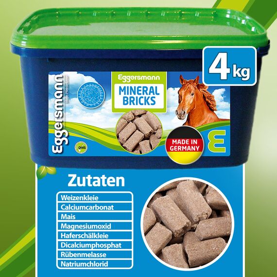 Eggersmann Mein Pferdefutter Mineral Bricks 4 kg - Mineralfutter für Pferde - Zur Unterstützung des Stoffwechsels & Immunsystems - Pferdefutter mit Mineralstoffen & Vitaminen