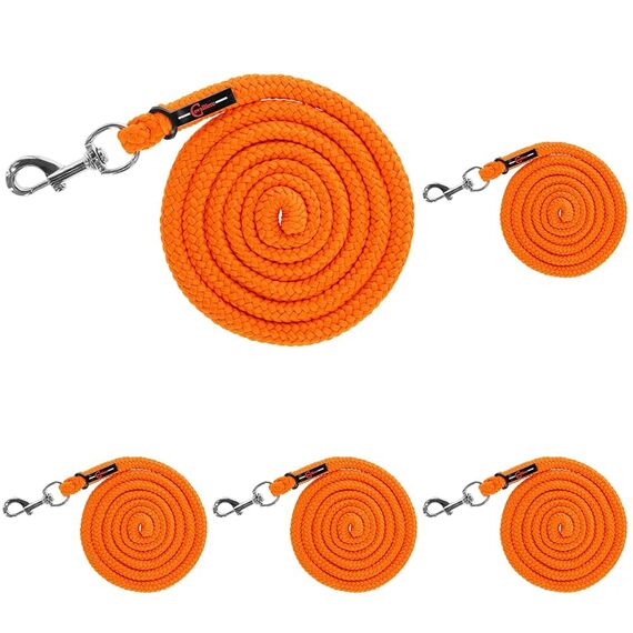 Kerbl Führstrick Hippo mit Karabinerhaken ? Orange (Länge 200 cm, Gewicht 0,1 kg, Material Polyethylen, Strick, Leine) 3230443 (Packung mit 5)