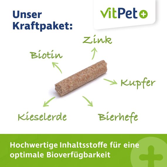 VitPet+ Huf Wohl – Spezial Mineralfutter Pferde – Mit Biotin, Zink, Kieselgur und Bierhefe – 4 kg – Zur Unterstützung des Hufwachstums – Inkl. Dosierlöffel (Packung mit 2)