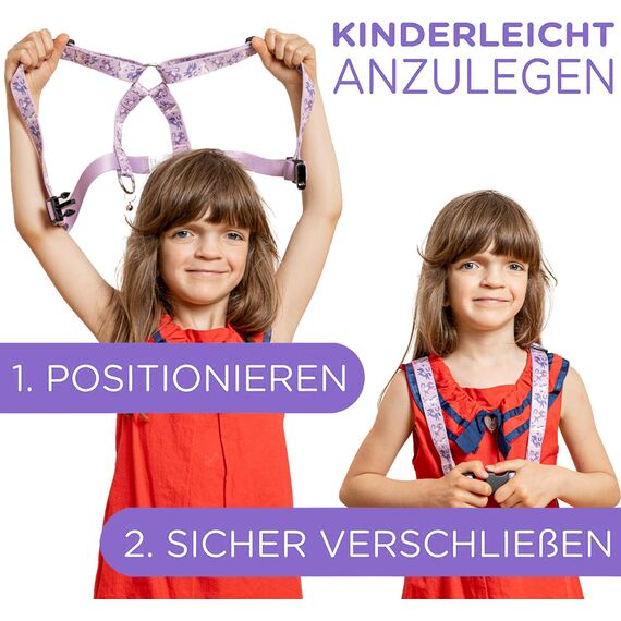 Jubi® Lilla Pferdeleine Kinder - größenverstellbar für perfekten Sitz und Aufbewahrungsbeutel - Pferdegeschirr für Kinder/Pferdespielzeug…
